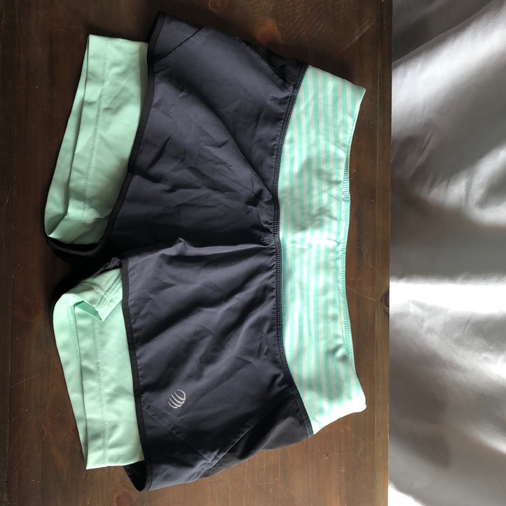 Mint Green and Black MPG Running Shorts